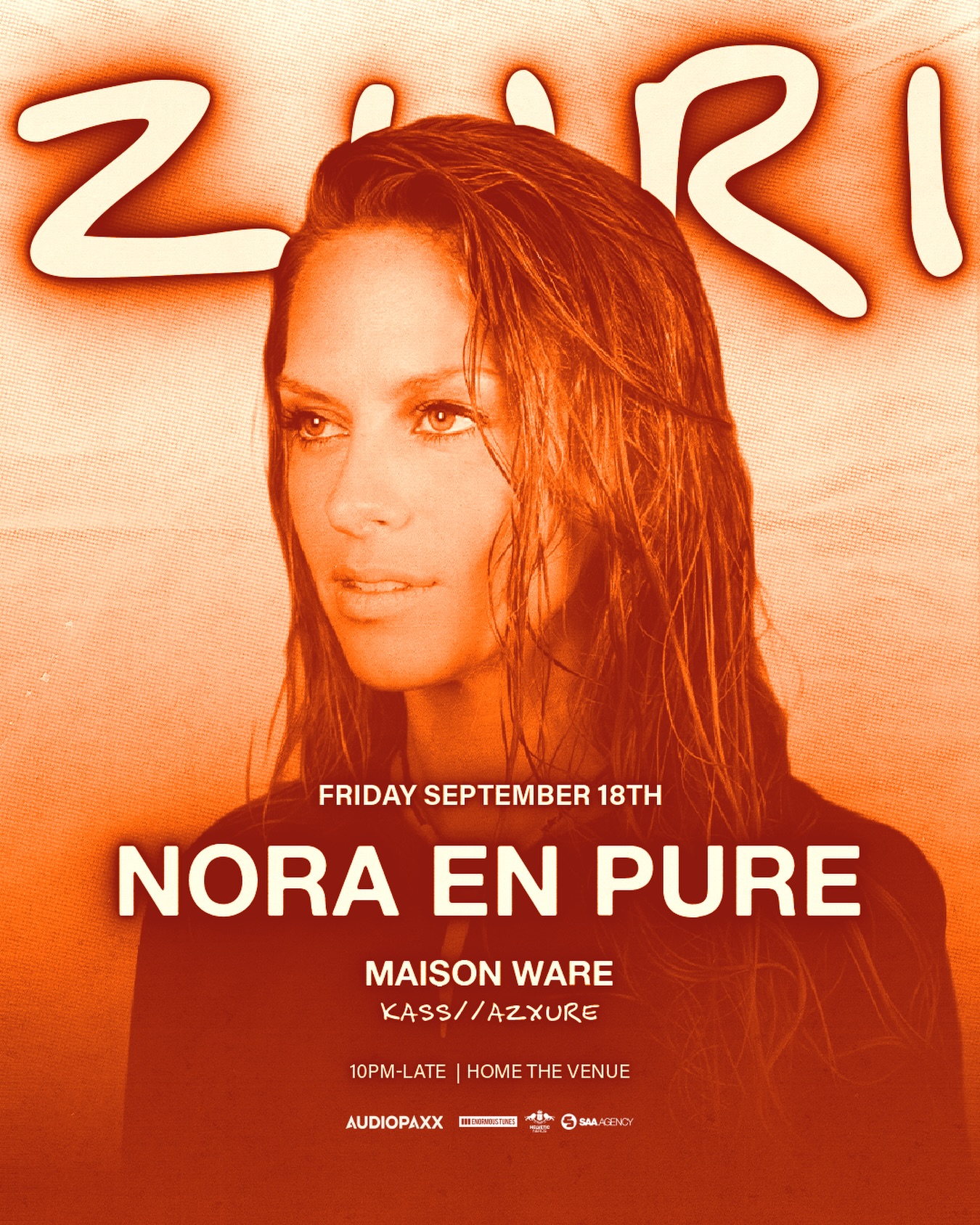 ZURI featuring Nora En Pure on 18 September 2026
